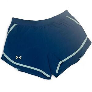 Under Armour Blue Athletic Shorts with Curved Hem